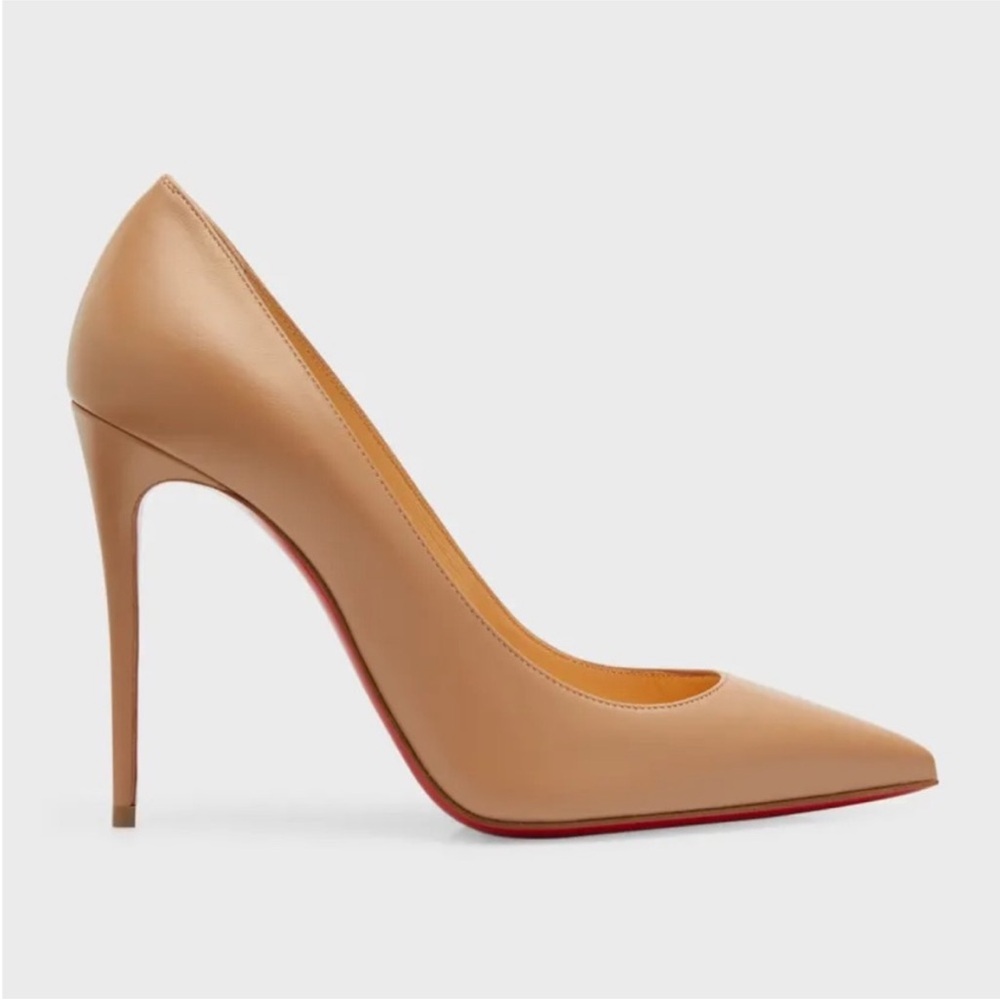 Christian Louboutin Classic Nude Stiletto Heels. 100mm - Picture 2 of 5